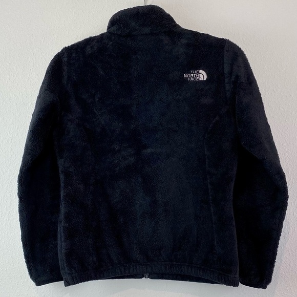 The North Face Osolita Zip Up Fleece Jacket Black Large 14/16 Girls Pockets Soft - Picture 3 of 13